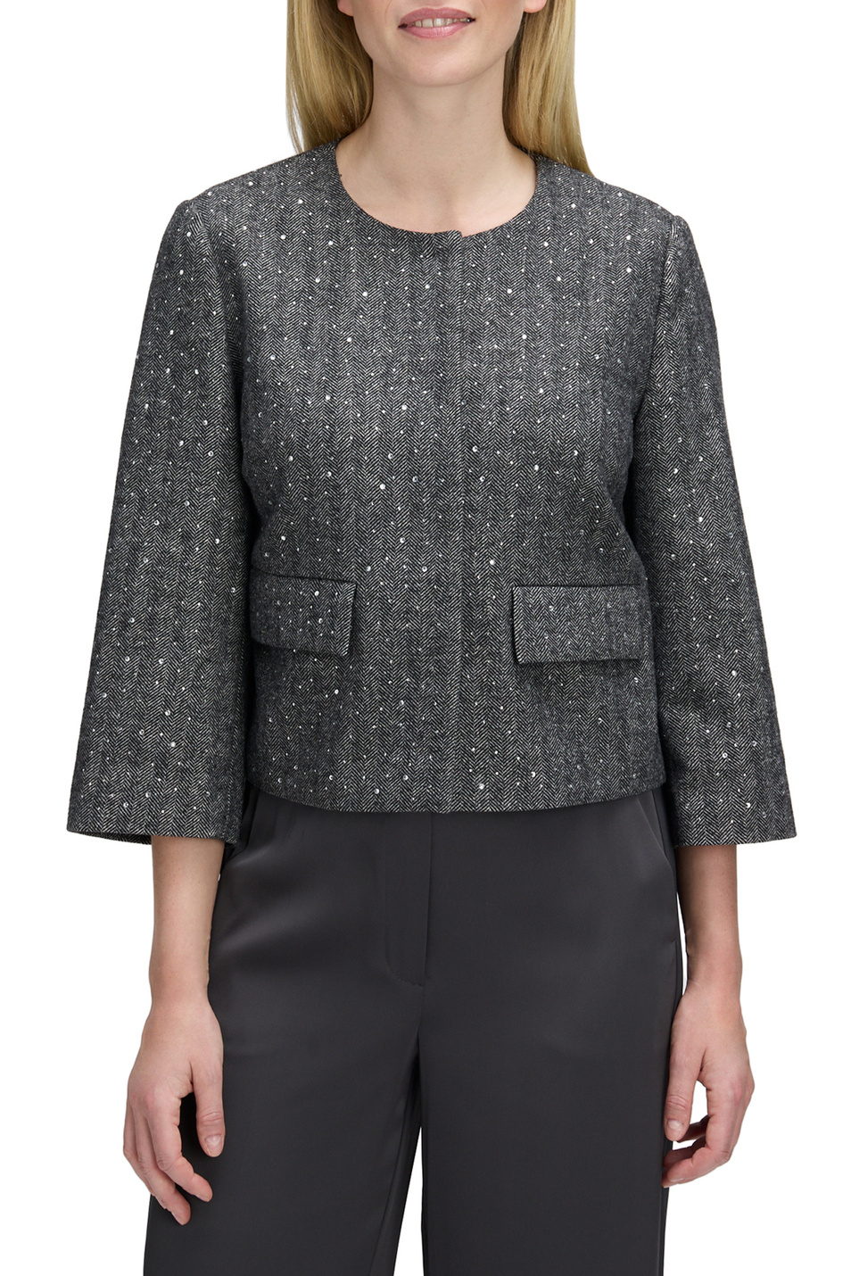 Жакет со стразами|Основной цвет:Серый Женский Betty Barclay Жакет со стразами (цвет ), артикул 4620/1632 | Фото 4