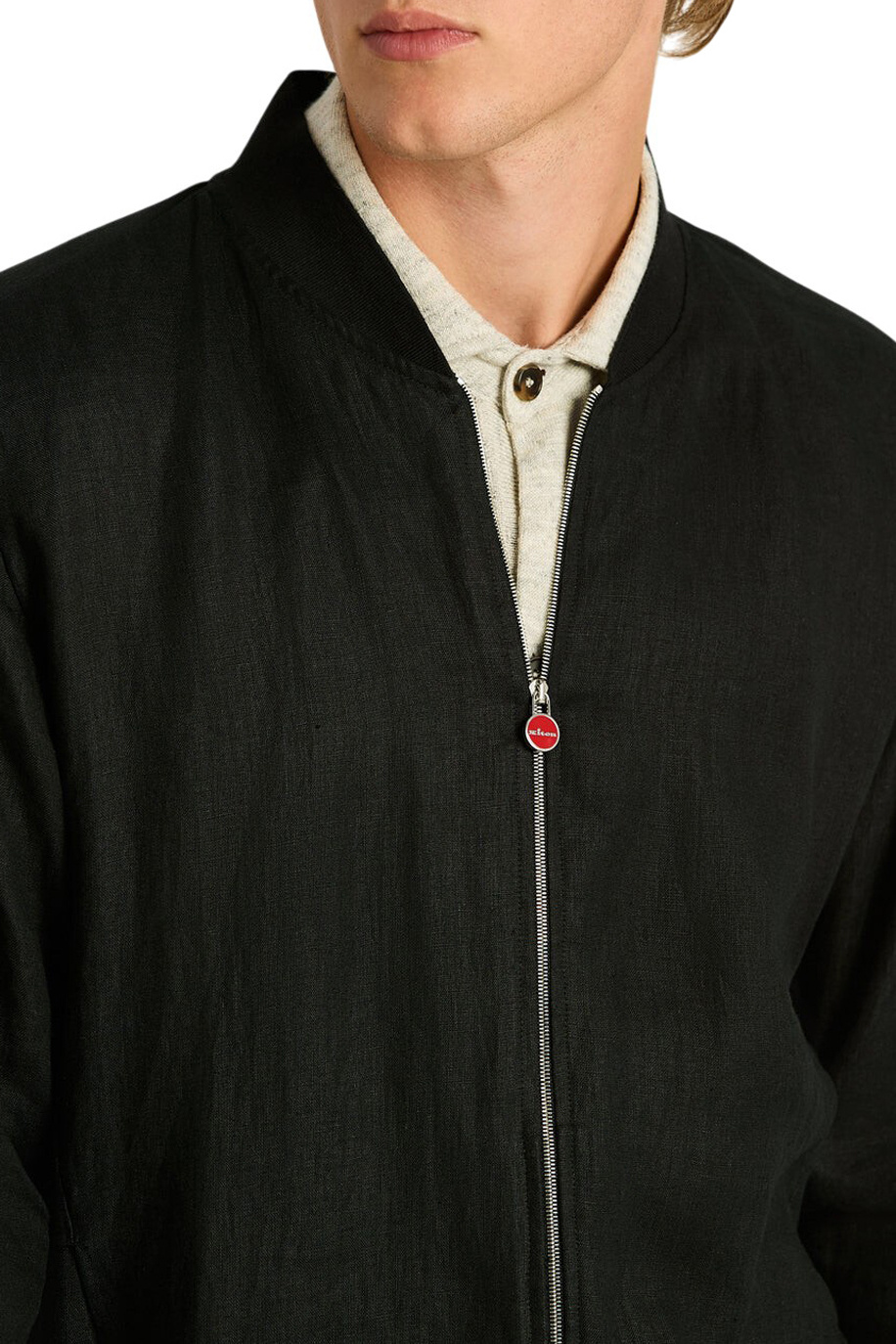 Мужской Kiton Бомбер из чистого льна (цвет ), артикул UGO001H0969003010 | Фото 5