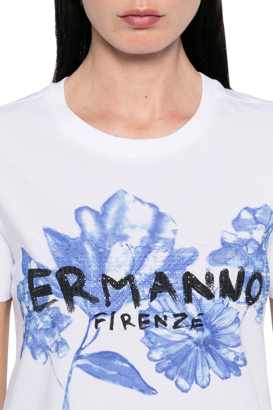 Женский Ermanno Firenze Футболка из хлопка (цвет ), артикул D46EL049EG5 | Фото 5
