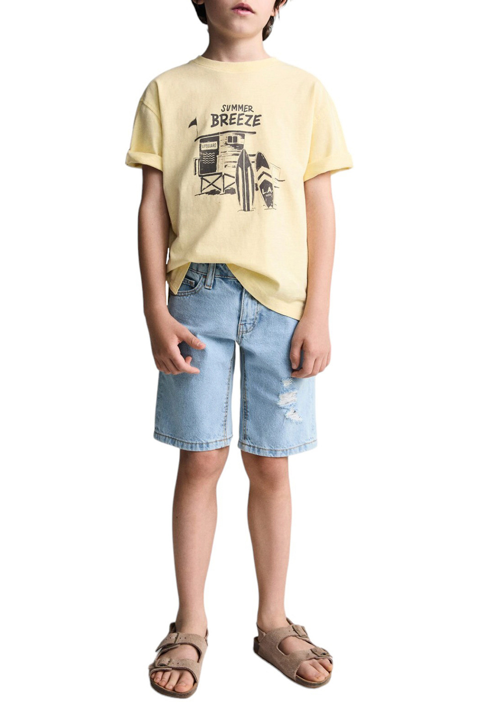 Мальчикам Mango Kids Футболка SLUB из натурального хлопка (цвет ), артикул 67027714 | Фото 2