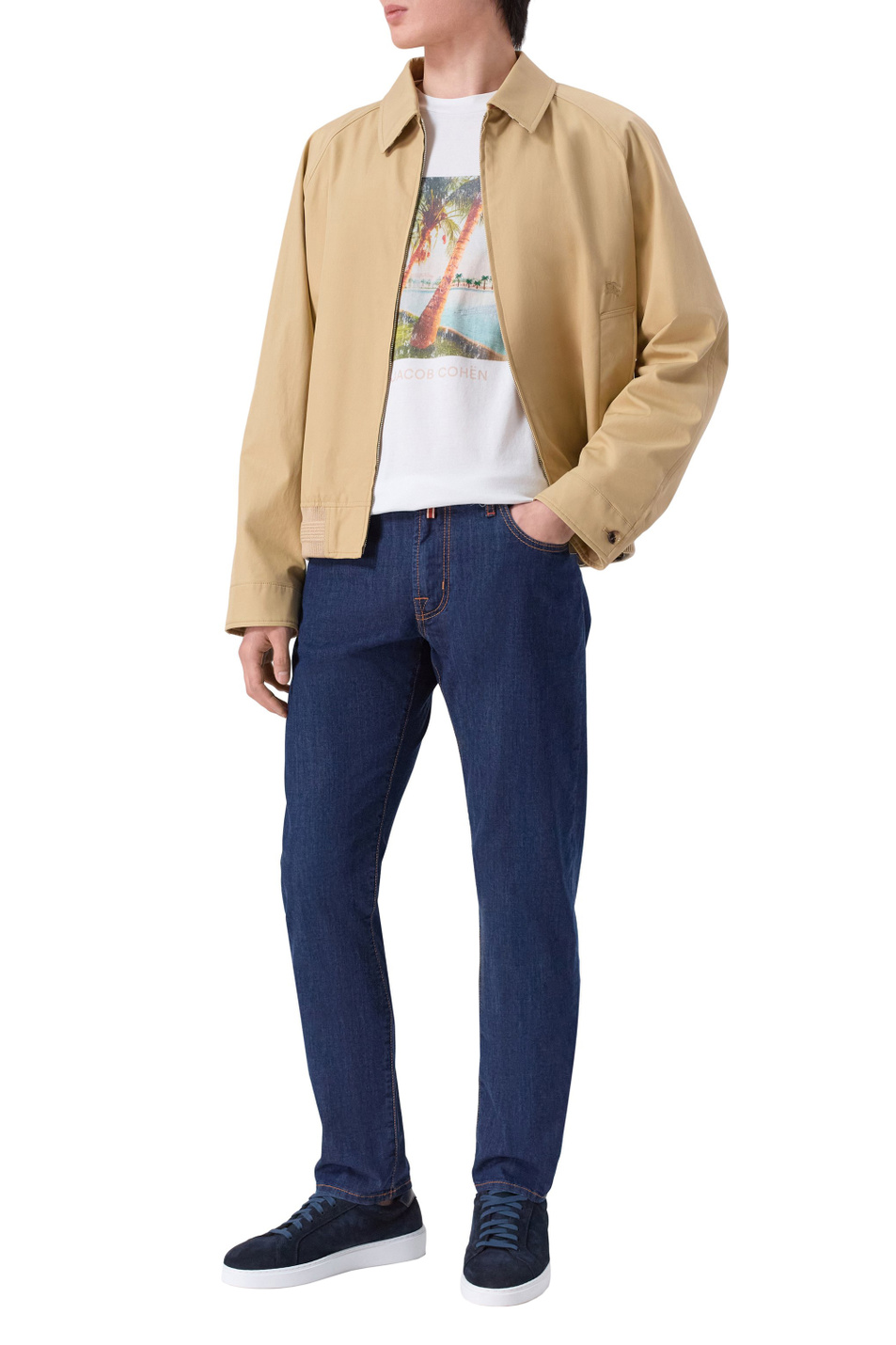 Мужской Jacob Cohen Футболка из натурального хлопка (цвет ), артикул 4R002002M4530 | Фото 3