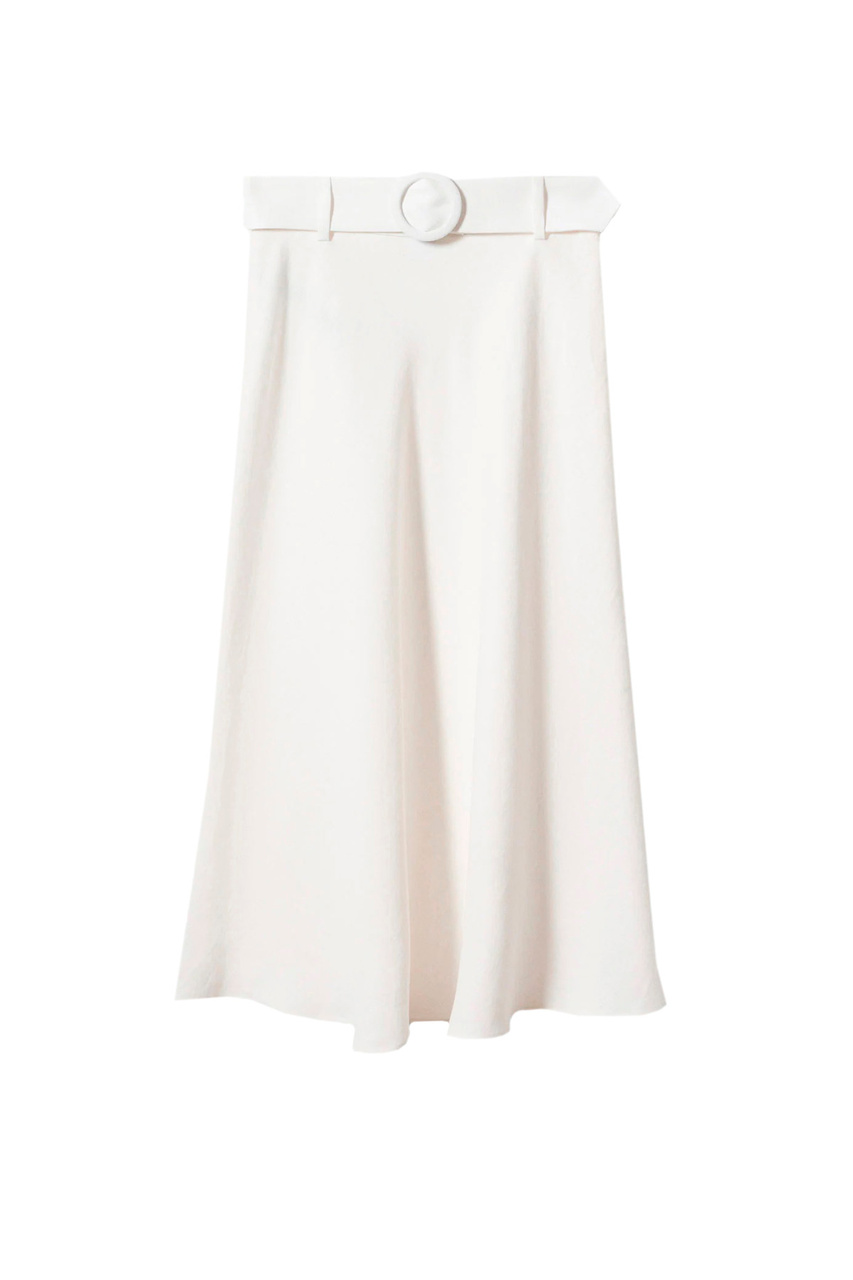 Льняная юбка GALA с поясом|Основной цвет:Белый|Артикул:47027877 | Фото 1