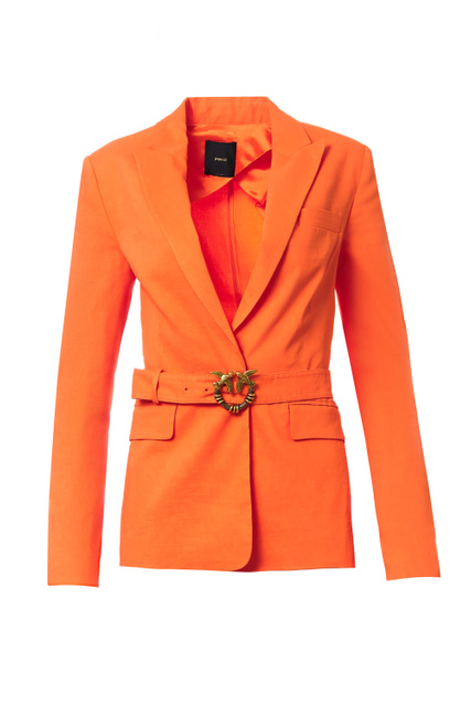 Однотонный пиджак с поясом|Основной цвет:Оранжевый|Артикул:1G17CB7435 | Фото 1