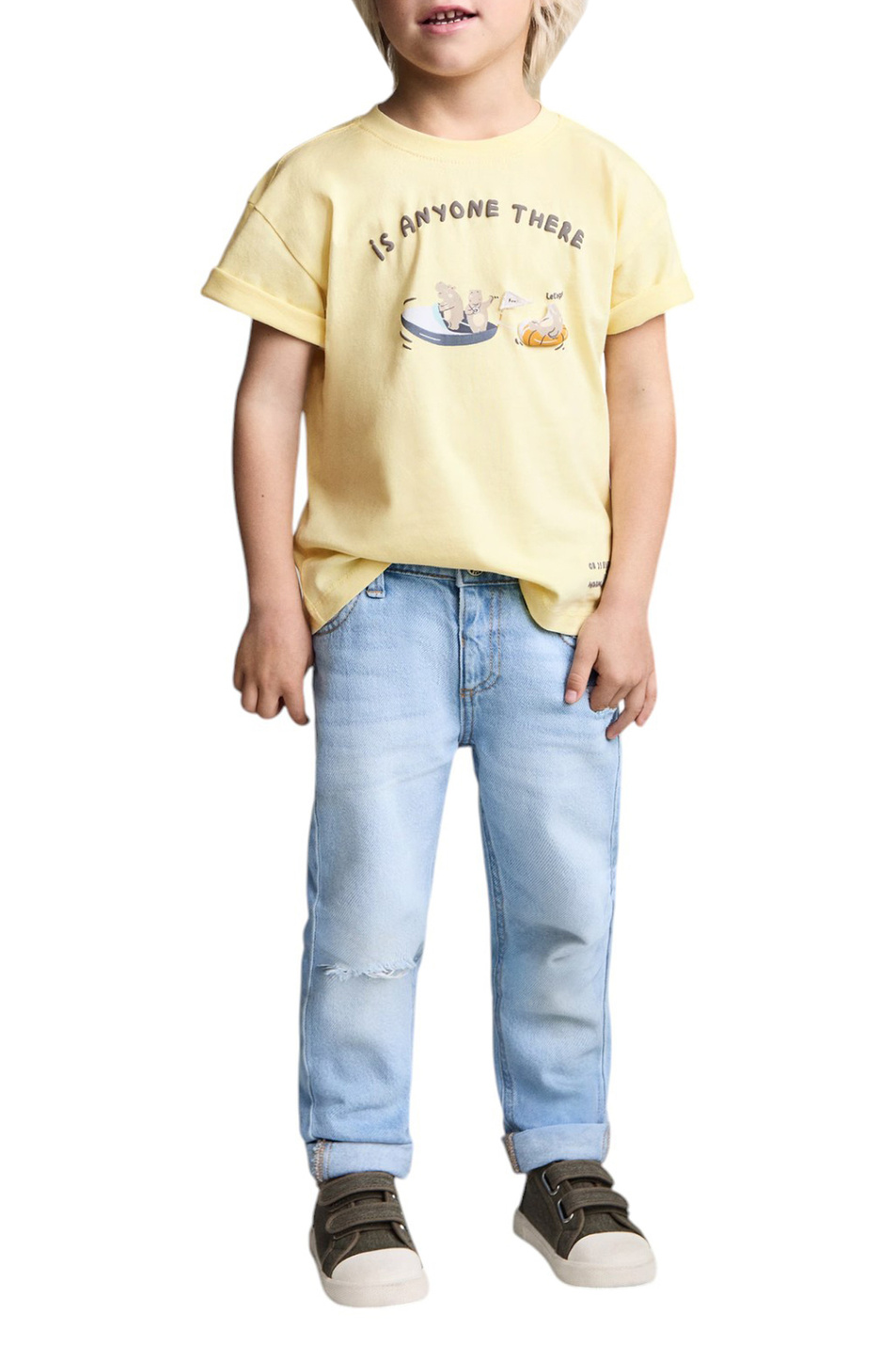 Малышам мальчикам Mango Kids Футболка HIPOS из хлопка (цвет ), артикул 87054798 | Фото 2