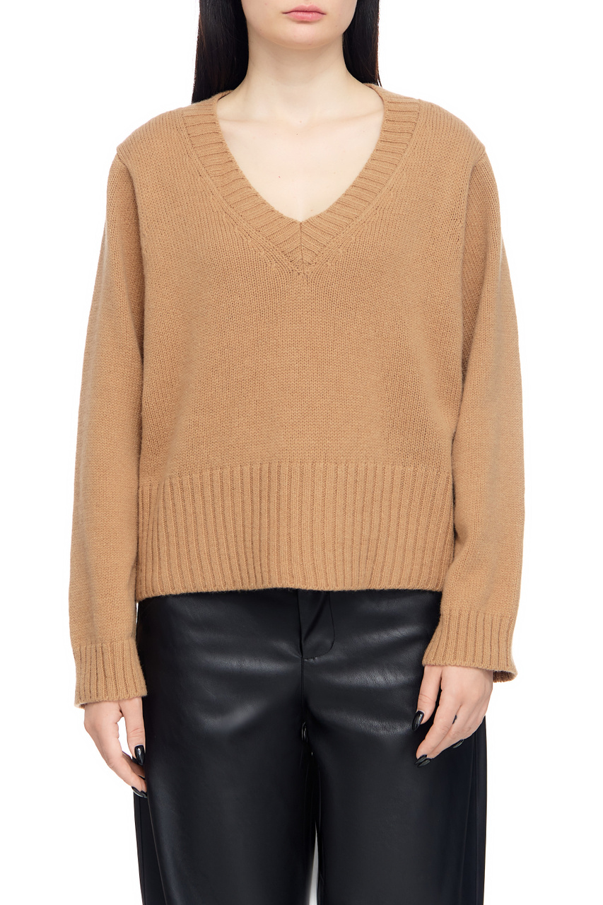 Пуловер из шерсти и кашемира|Основной цвет:Коричневый|Артикул:102245A1CH | Фото 1
