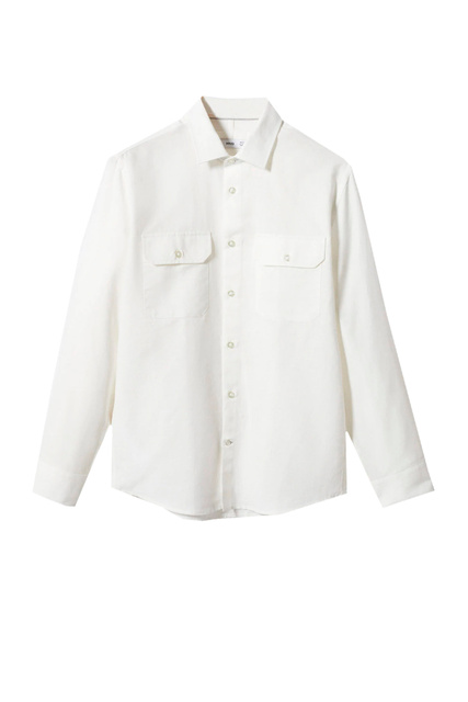 Рубашка UMBRIA прямого кроя с карманами|Основной цвет:Кремовый|Артикул:47065910 | Фото 1