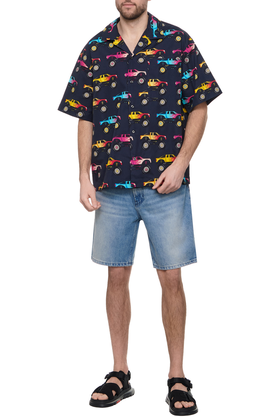 Мужской HUGO Рубашка свободного кроя с принтом (цвет ), артикул 50514182 | Фото 2