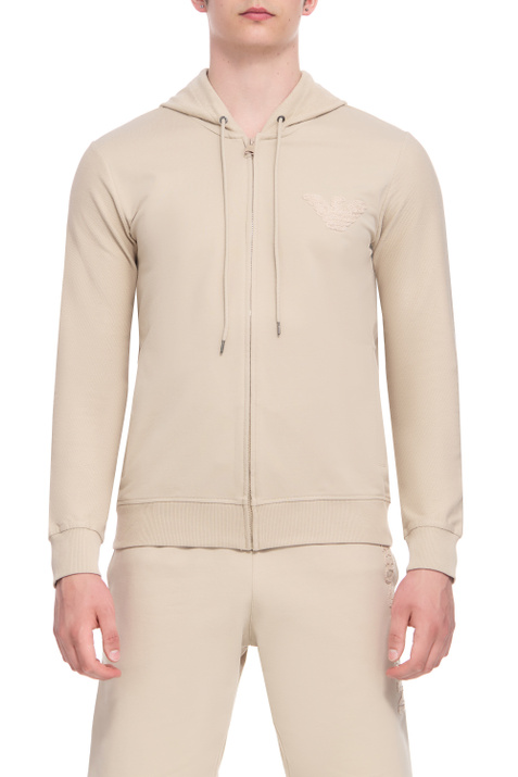 Emporio Armani мужская толстовка из эластичного хлопка бежевый цвет ...
