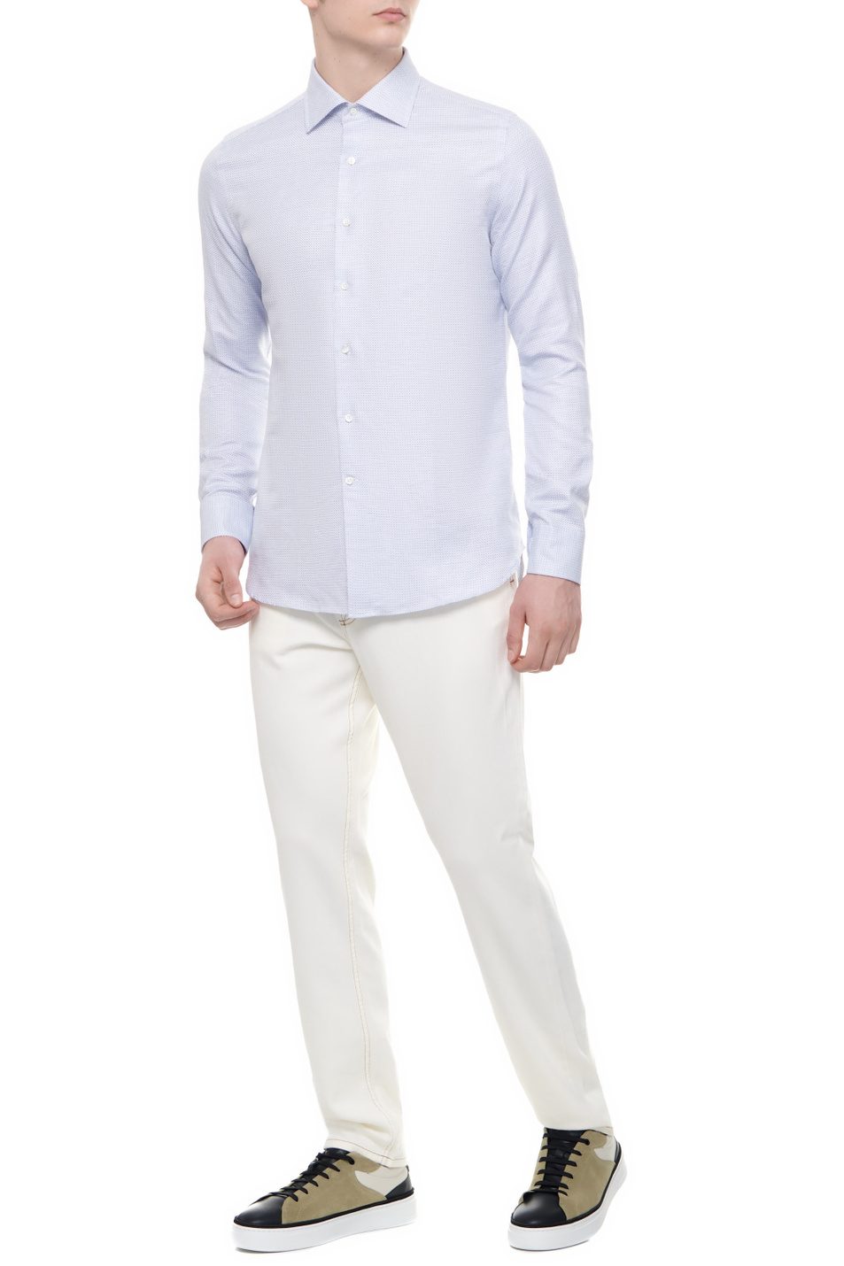 Мужской Canali Рубашка из хлопка и льна (цвет ), артикул NX18GR03206 | Фото 2