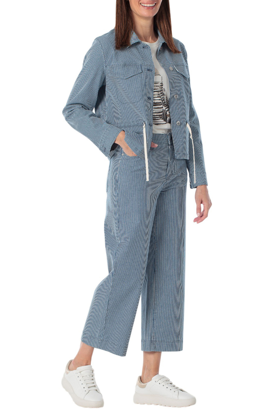 Женский Gerry Weber Джинсы укороченные в полоску (цвет ), артикул N67111 | Фото 3