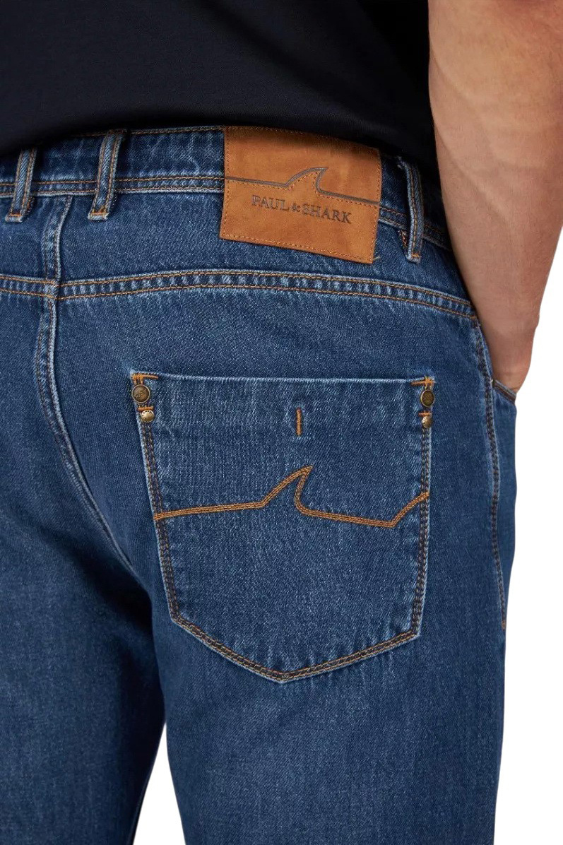 Джинсы из хлопка|Основной цвет:Синий Мужской Paul & Shark Джинсы из хлопка (цвет ), артикул 15314104 | Фото 6