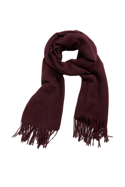 Однотонный шарф LOVY с бахромой|Основной цвет:Бордовый|Артикул:37055135 | Фото 2