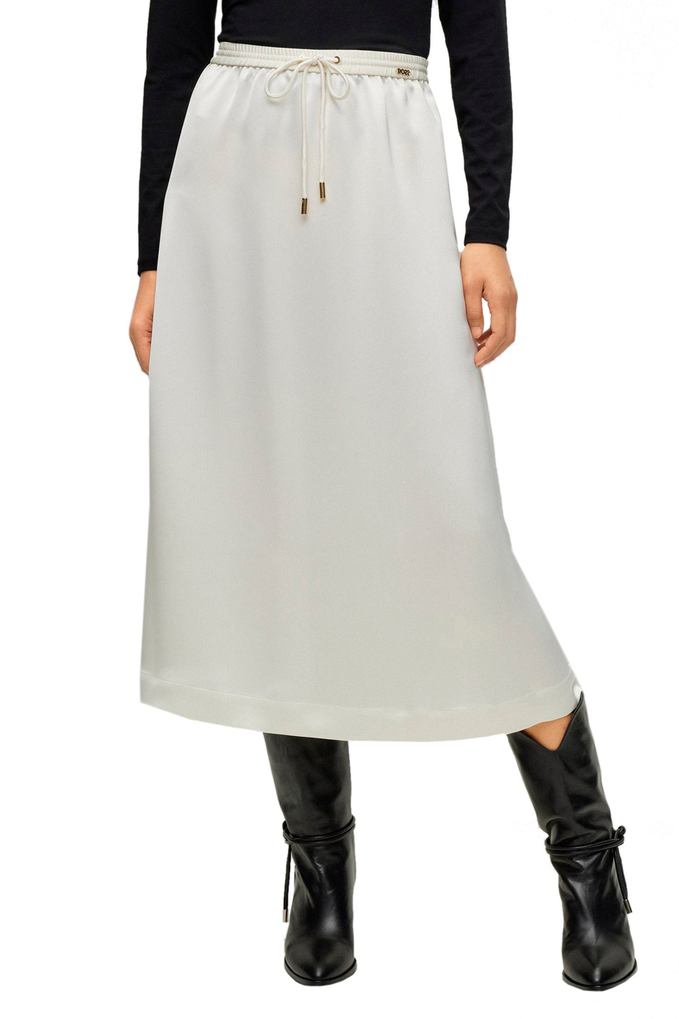 Женский BOSS Атласная юбка с кулиской на поясе (цвет ), артикул 50482702 | Фото 3