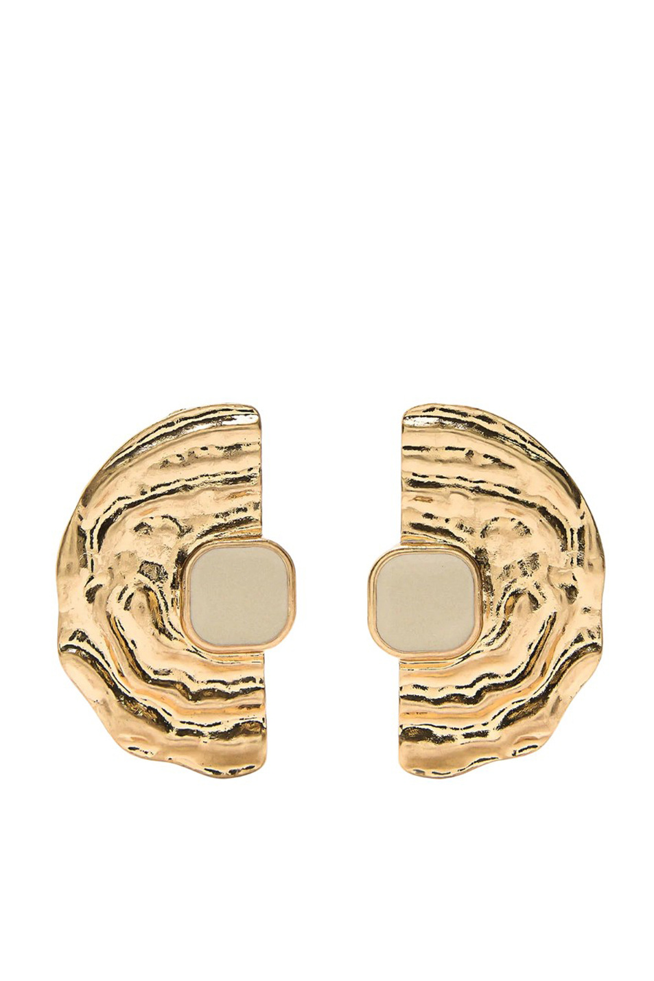 Серьги с рельефным узором|Основной цвет:Бежевый Женский Parfois Серьги с рельефным узором (цвет ), артикул 211725 | Фото 1