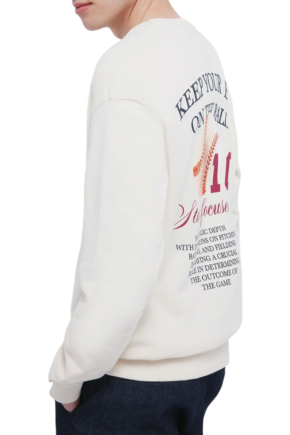 Свитшот из натурального хлопка|Основной цвет:Кремовый Мужской Springfield Свитшот из натурального хлопка (цвет ), артикул 0092099 | Фото 3