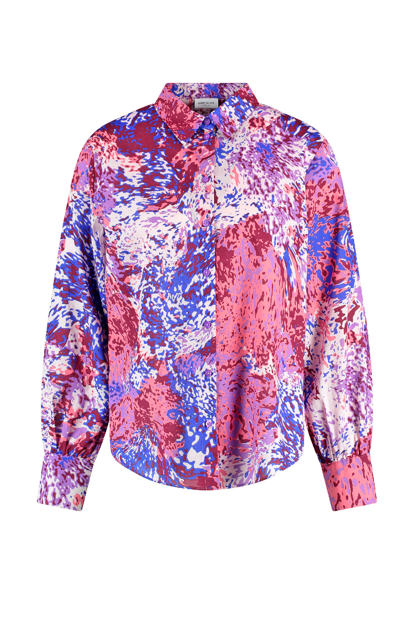 Рубашка из натурального хлопка с принтом|Основной цвет:Разноцветный|Артикул:360002-31438 | Фото 1