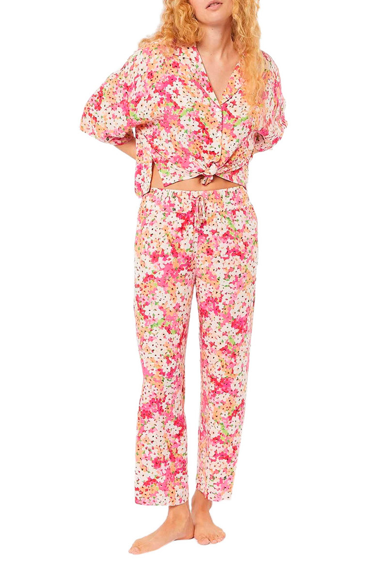 Пижамная рубашка GABBIE с цветочным принтом|Основной цвет:Розовый|Артикул:6538064 | Фото 1