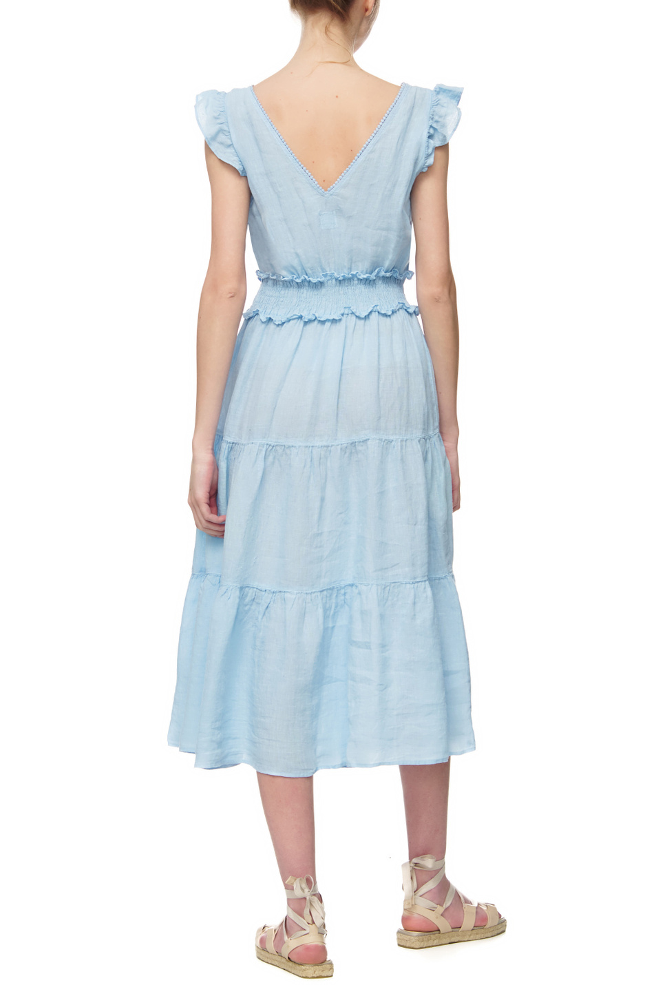 Женский 120% Lino Льняное платье с оборками (цвет ), артикул V0W49DM0000115000 | Фото 5