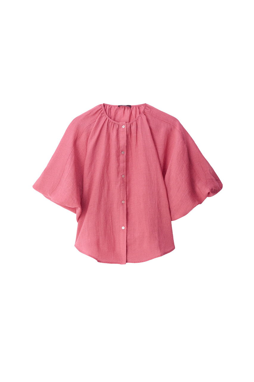 Блузка однотонная|Основной цвет:Розовый|Артикул:218032 | Фото 1