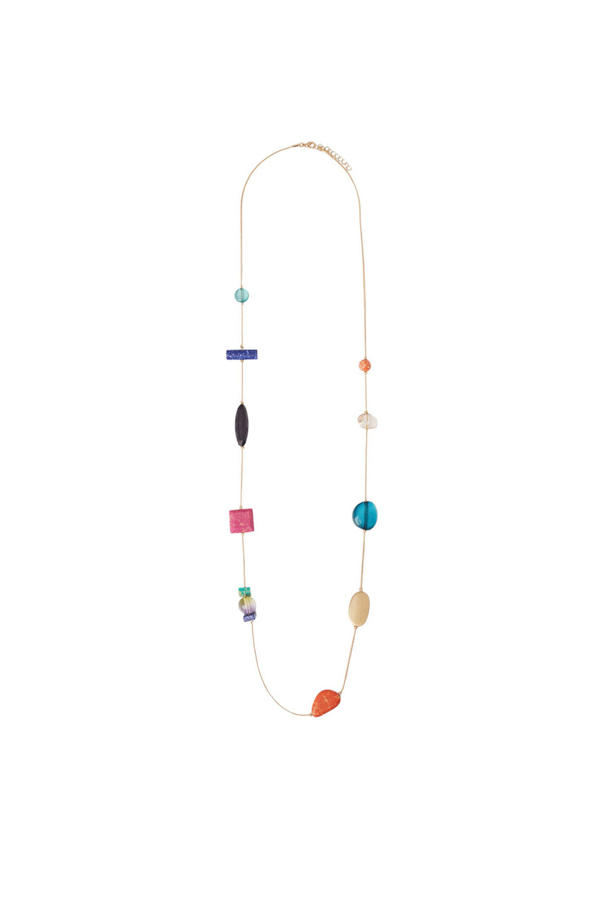 Ожерелье с разноцветными камнями|Основной цвет:Разноцветный|Артикул:218519 | Фото 1
