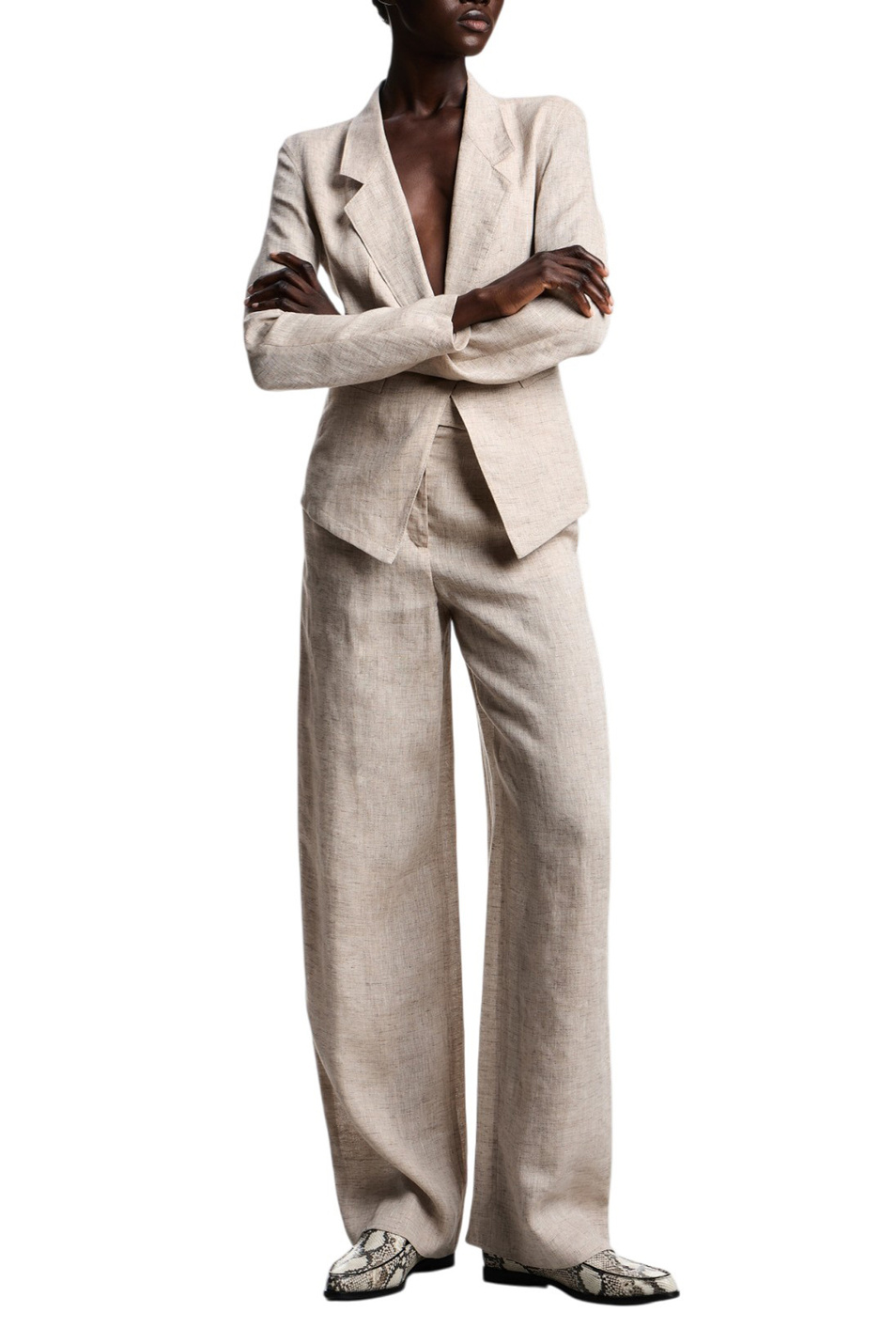 Женский Emporio Armani Брюки из смесового льна (цвет ), артикул EW003973-TE10381 | Фото 3