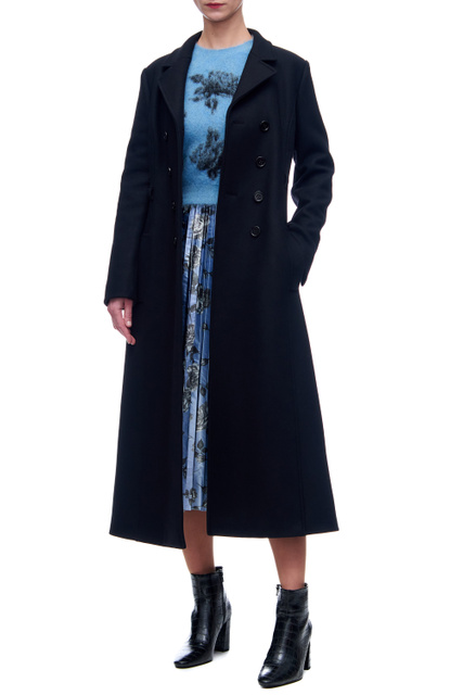 Пальто из смесовой шерсти с добавлением кашемира|Основной цвет:Черный|Артикул:WR0CAD80497 | Фото 1