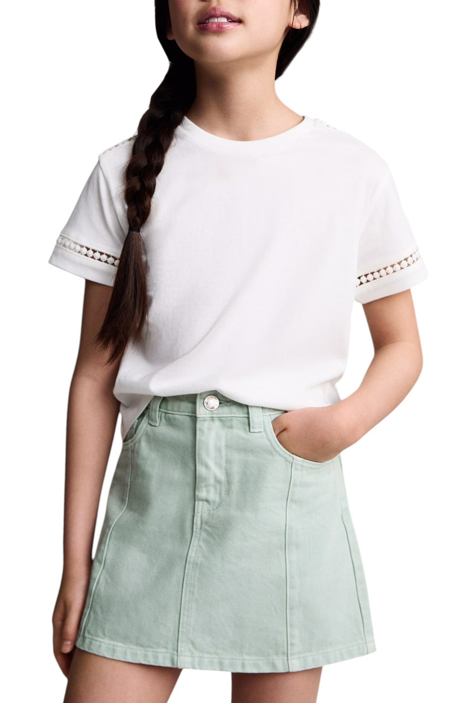 Девочкам Mango Kids Юбка MATCHA джинсовая (цвет ), артикул 87036346 | Фото 4