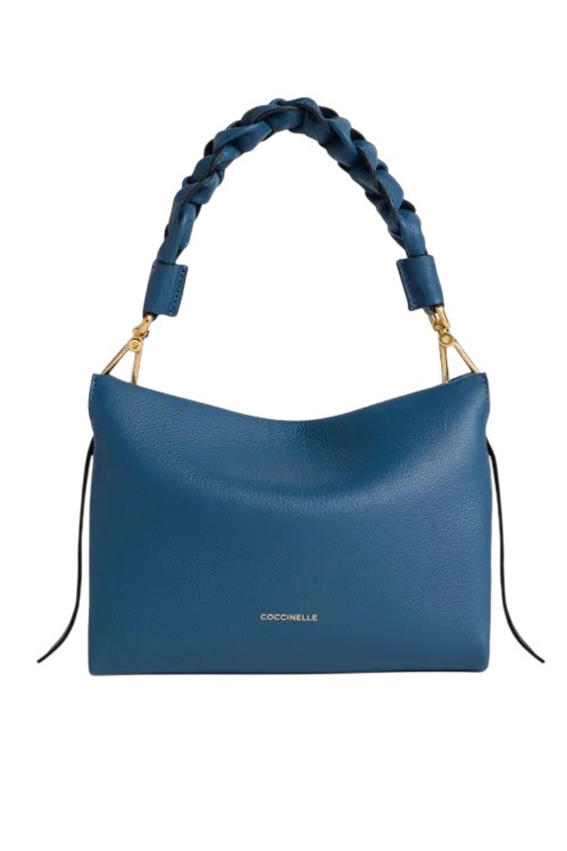 Сумка BOHEME GRANA DOUBLE из натуральной кожи с плетеной ручкой|Основной цвет:Синий Женский Coccinelle Сумка BOHEME GRANA DOUBLE из натуральной кожи с плетеной ручкой (цвет ), артикул E1M50580101 | Фото 1