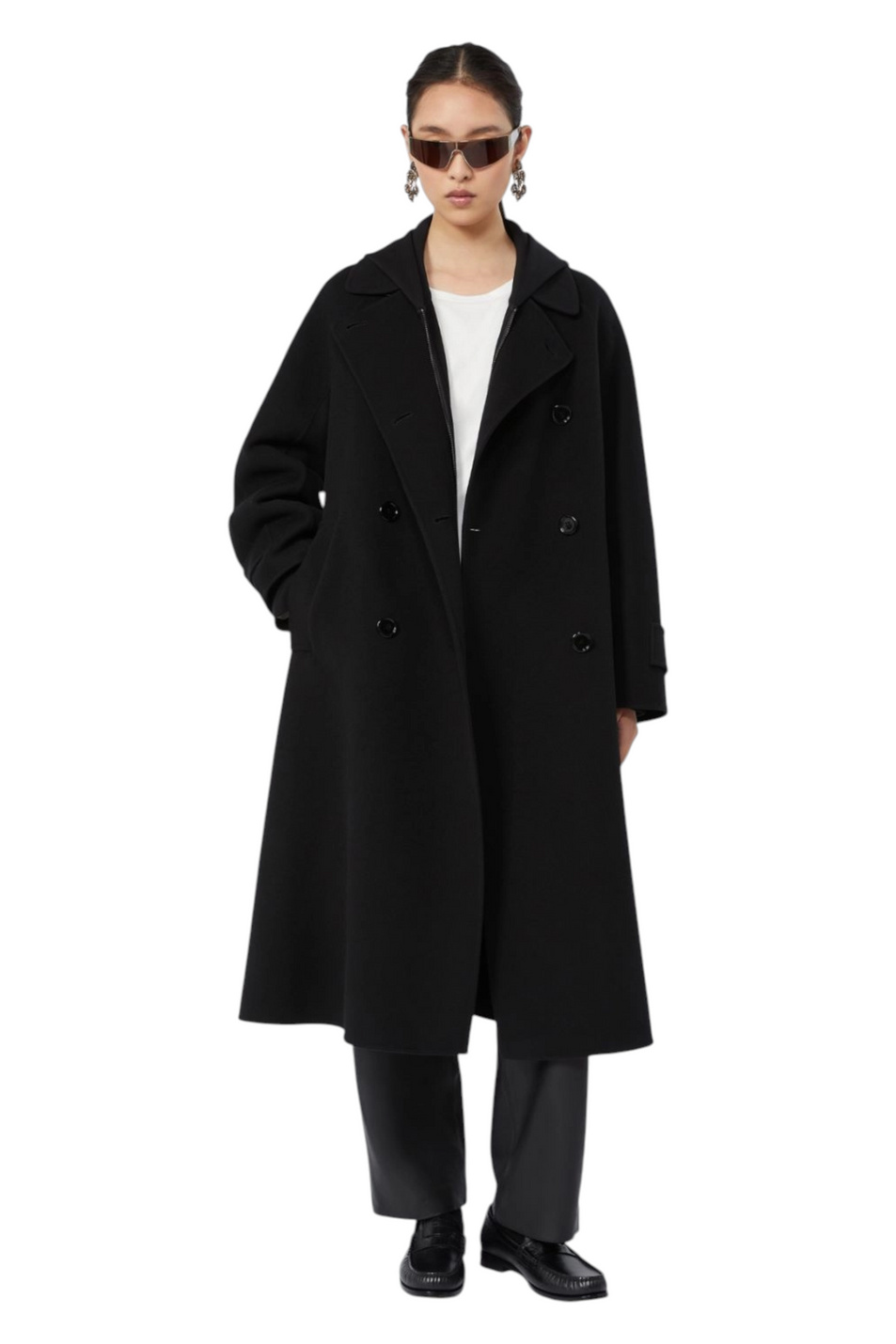 Пальто SAMANTA из шерсти|Основной цвет:Черный Женский Max Mara Пальто SAMANTA из шерсти (цвет ), артикул 2629016111 | Фото 2