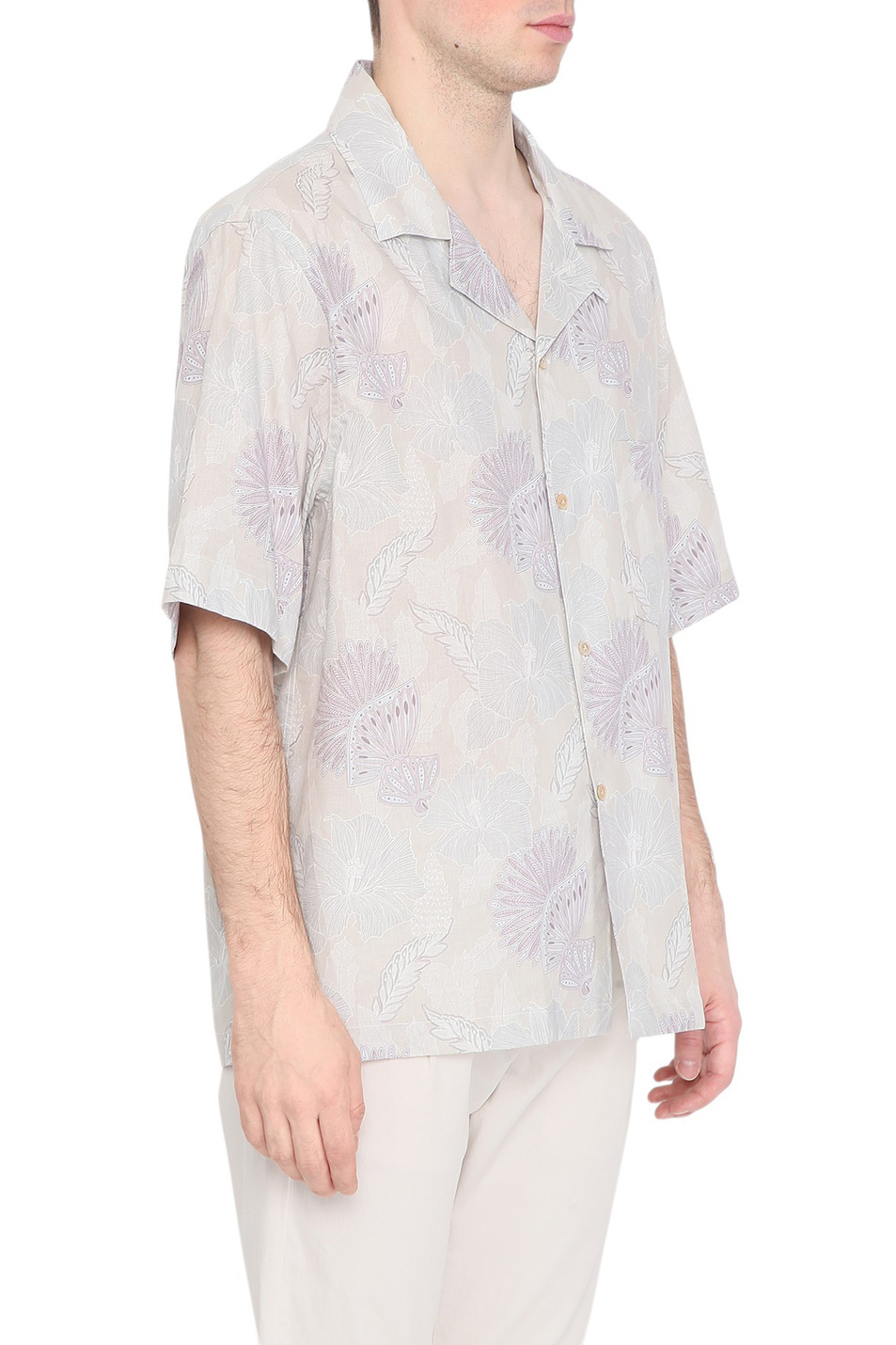 Рубашка из хлопка и льна|Основной цвет:Серый Мужской Eleventy Рубашка из хлопка и льна (цвет ), артикул K75CAMK07-TES0K227 | Фото 4