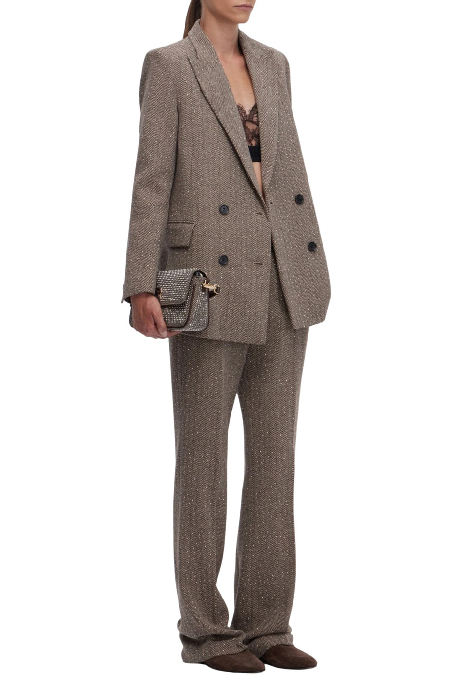 Женский Ermanno Firenze Брюки со стразами (цвет ), артикул D47EP002ED0 | Фото 3