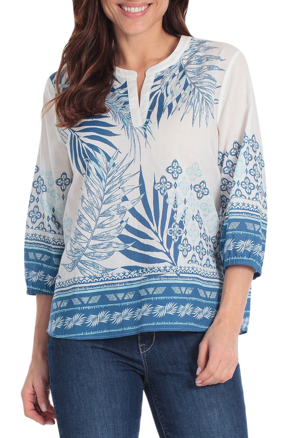 Женский Gerry Weber Блузка из хлопка с принтом (цвет ), артикул N61064 | Фото 5