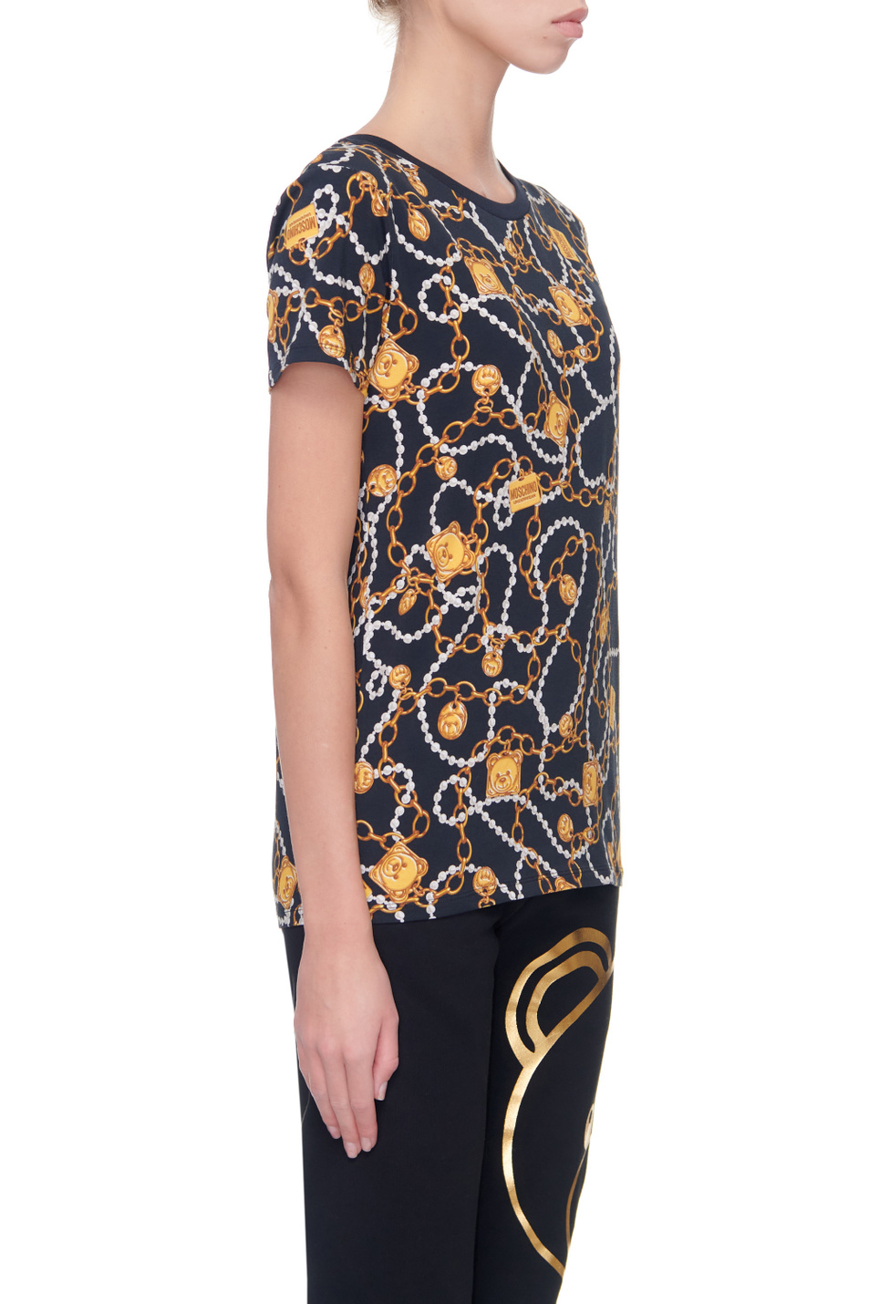 Женский Moschino Футболка из эластичного хлопка с принтом (цвет ), артикул A1902-9009 | Фото 4