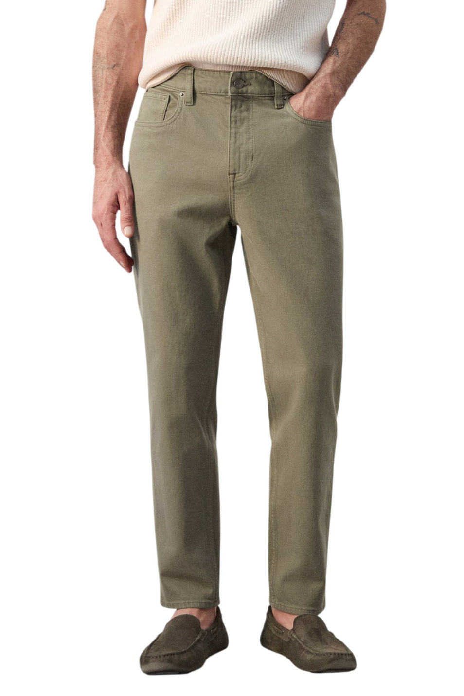 Мужской Mango Man Джинсы BENC однотонные (цвет ), артикул 27075940 | Фото 3