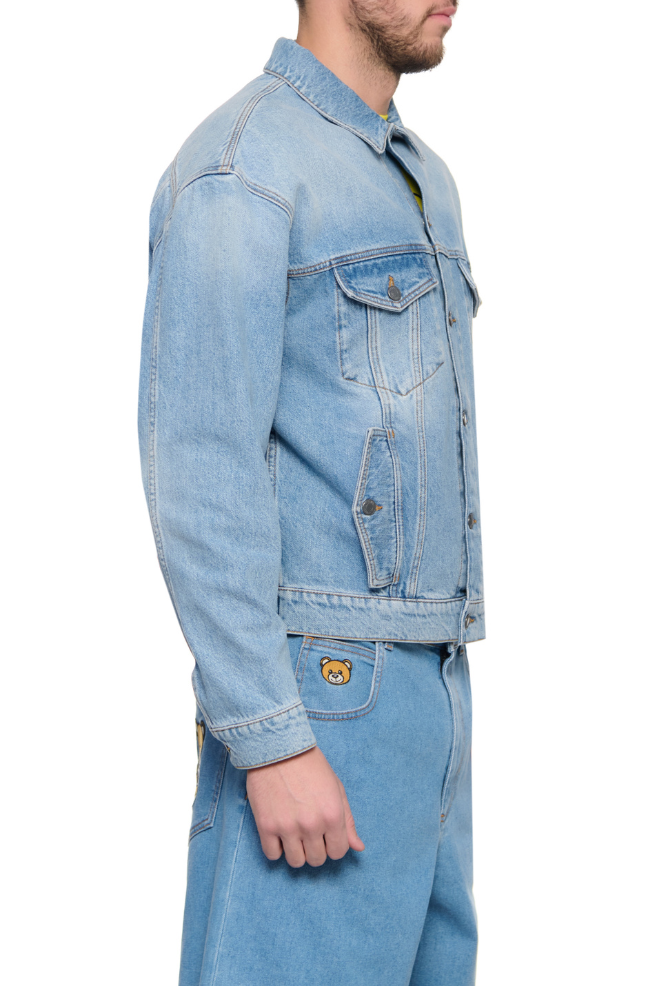 Moschino Джинсовая куртка с вышитым логотипом на спине (цвет ), артикул J0618-2022 | Фото 4