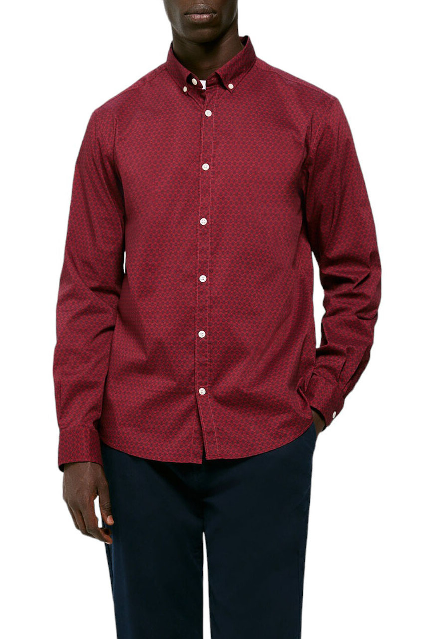 Рубашка с принтом|Основной цвет:Красный|Артикул:1516612 | Фото 1