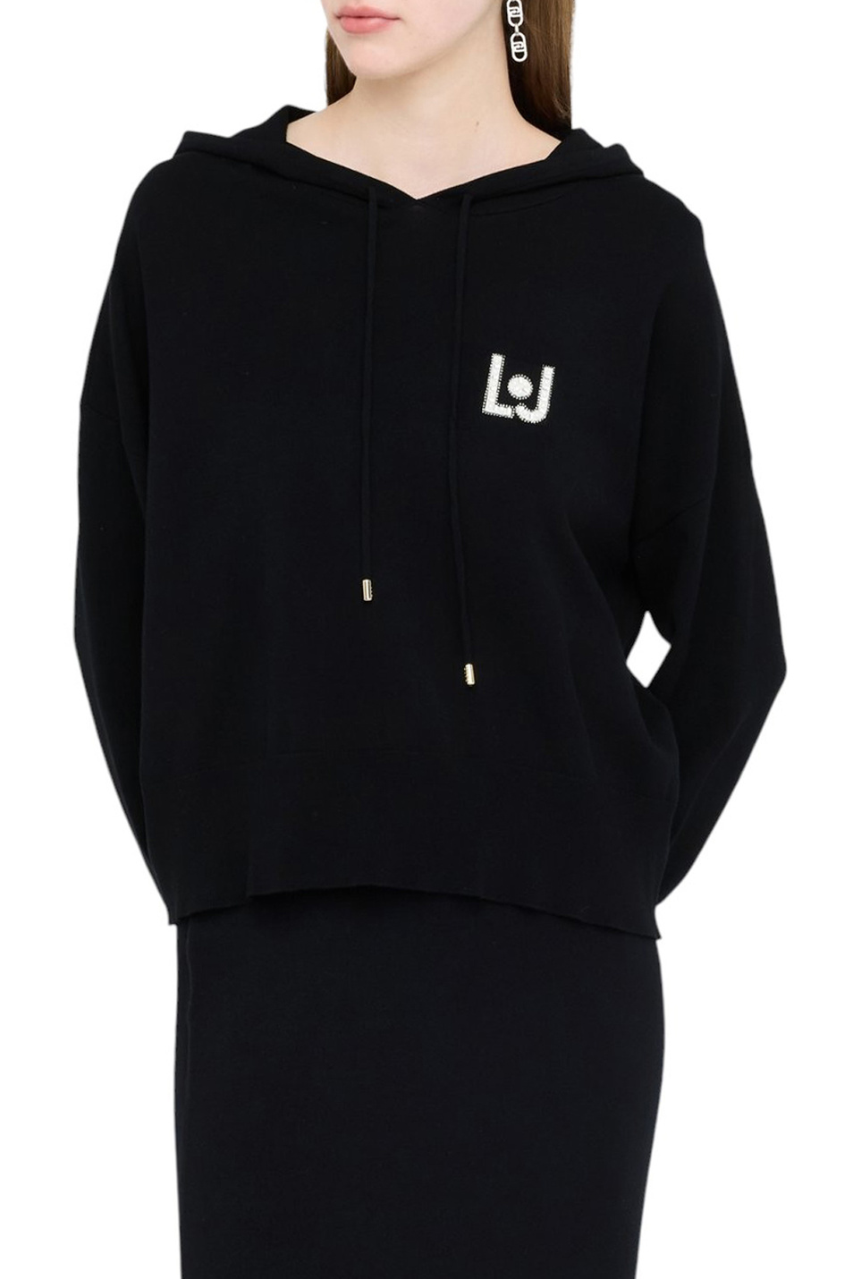Женский Liu Jo Худи из смесовой вискозы с логотипом (цвет ), артикул TF5216MS63L | Фото 3