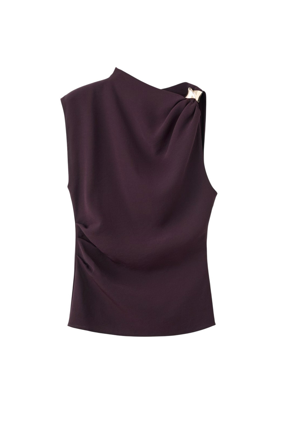 Блузка JOIA с металлической деталью|Основной цвет:Коричневый Женский Mango Блузка JOIA с металлической деталью (цвет ), артикул 17059114 | Фото 1