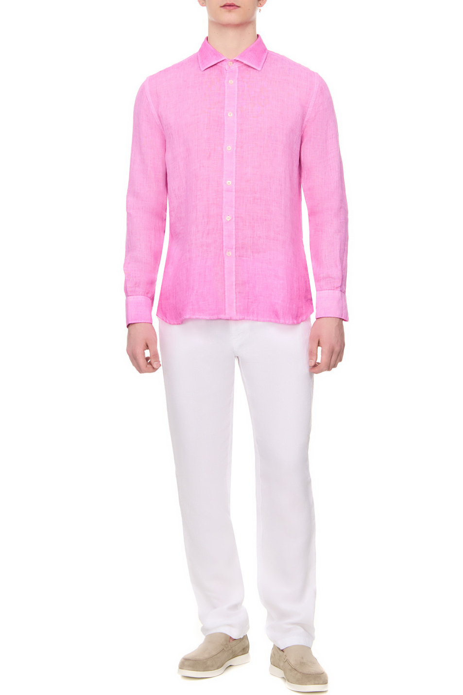 Мужской 120% Lino Рубашка из чистого льна (цвет ), артикул Y0M13110000115S00 | Фото 2