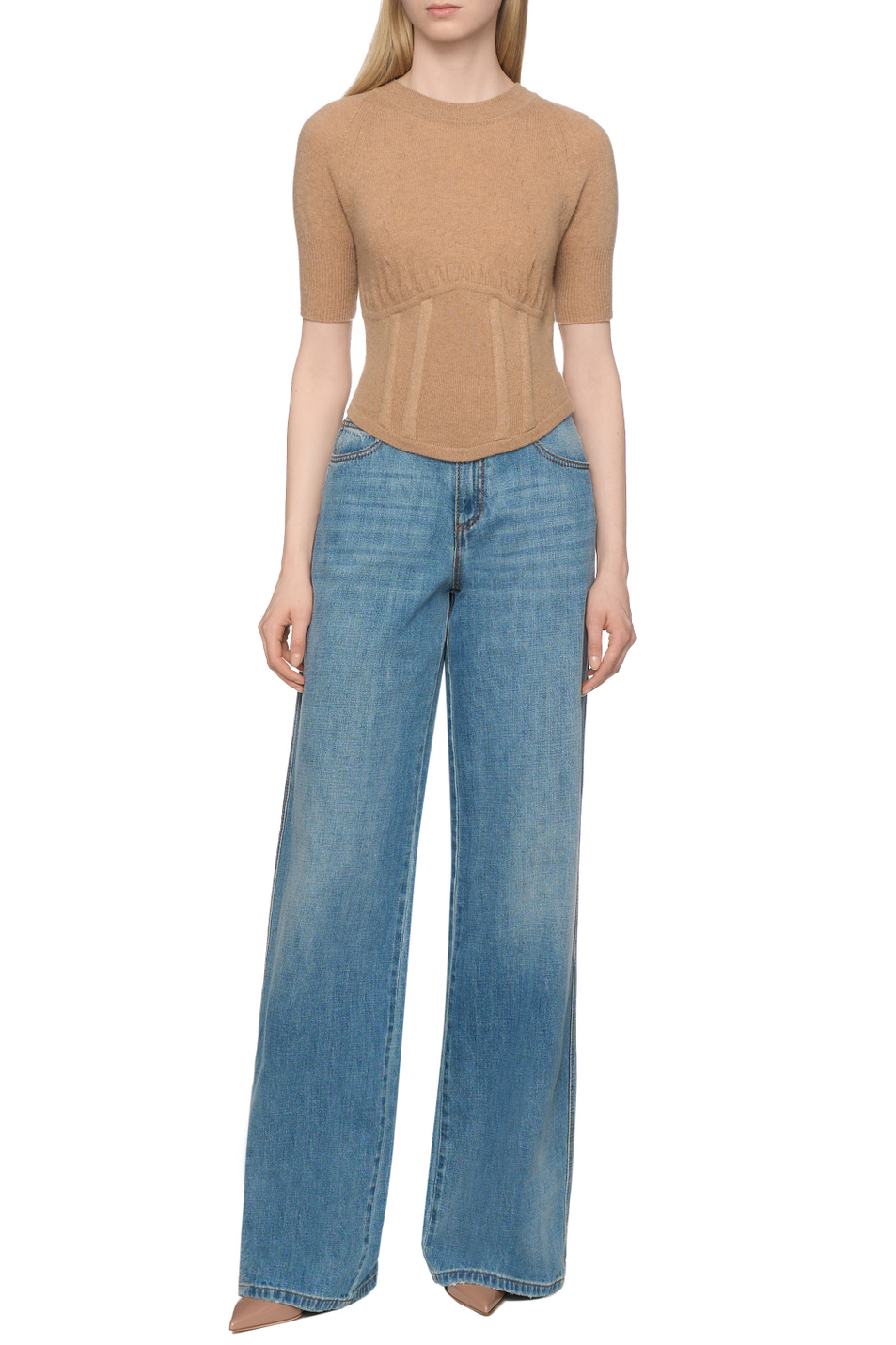 Женский ERMANNO SCERVINO Джемпер из шерсти и кашемира (цвет ), артикул D475L718HGD | Фото 3