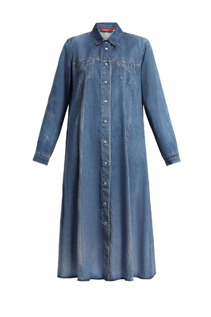 Платье OVVIO из лиоцелла|Основной цвет:Синий|Артикул:2418221136 | Фото 1