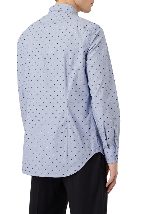 Emporio Armani Рубашка из натурального хлопка с логотипом ( цвет), артикул 3L1C86-1NBSZ | Фото 4