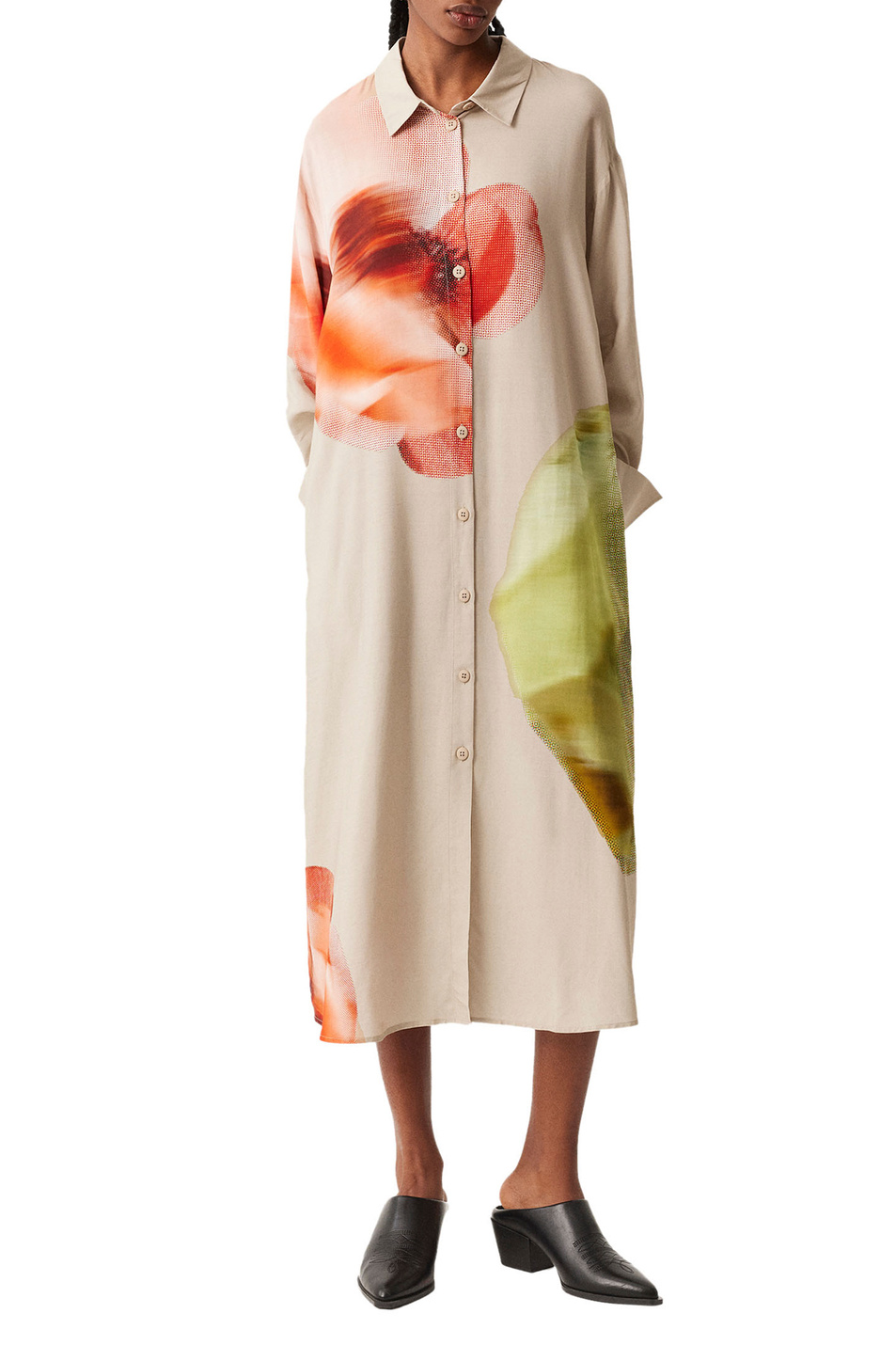 Женский Parfois Платье-рубашка с цветочным принтом (цвет ), артикул 219664 | Фото 3