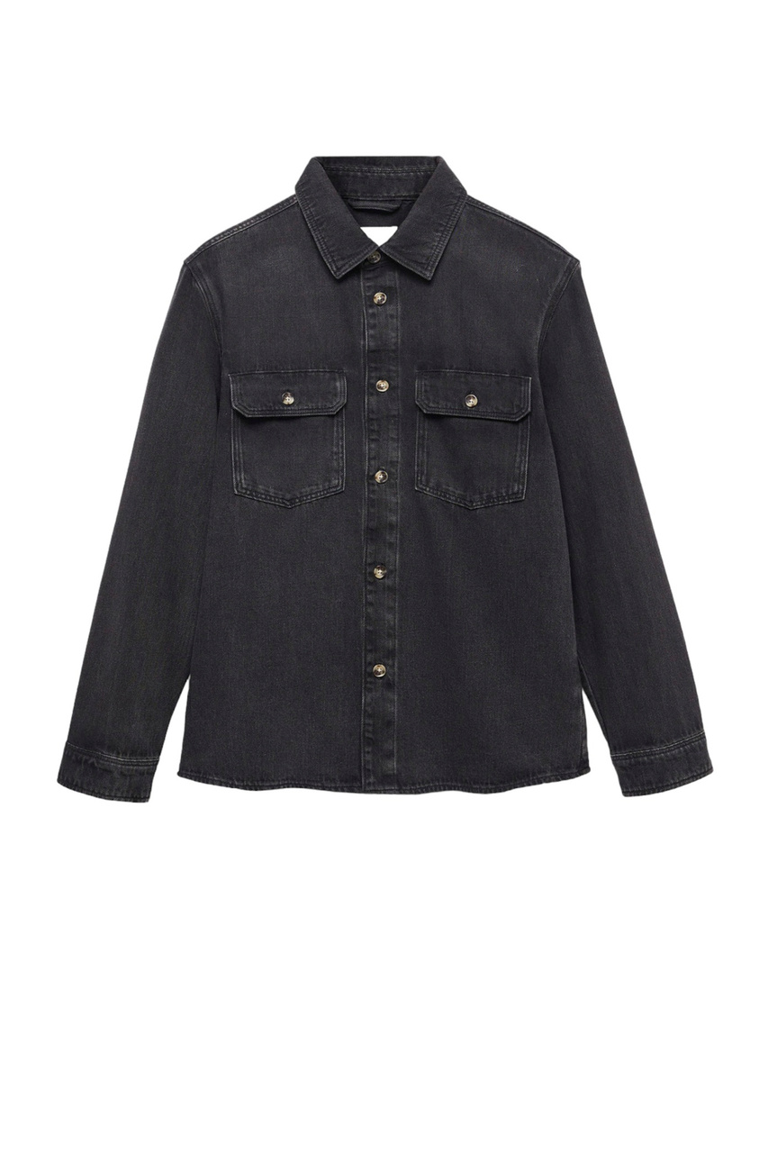 Рубашка джинсовая FUNKY с карманами|Основной цвет:Черный|Артикул:57034416 | Фото 1