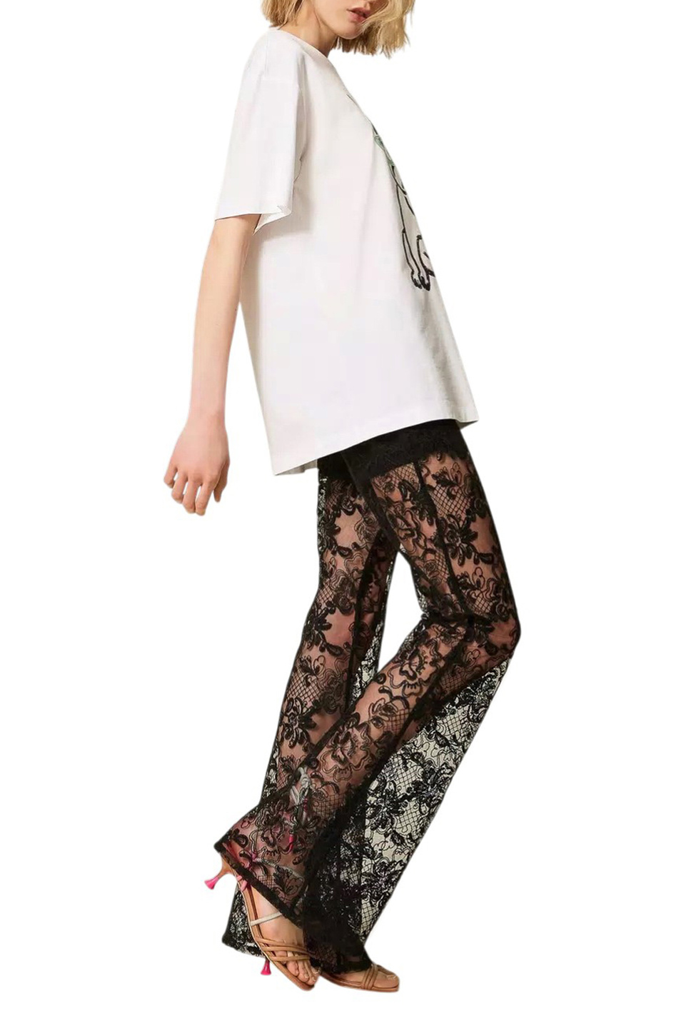 Женский TWINSET Milano Брюки MYFO  из кружева (цвет ), артикул 261AQ2042 | Фото 3