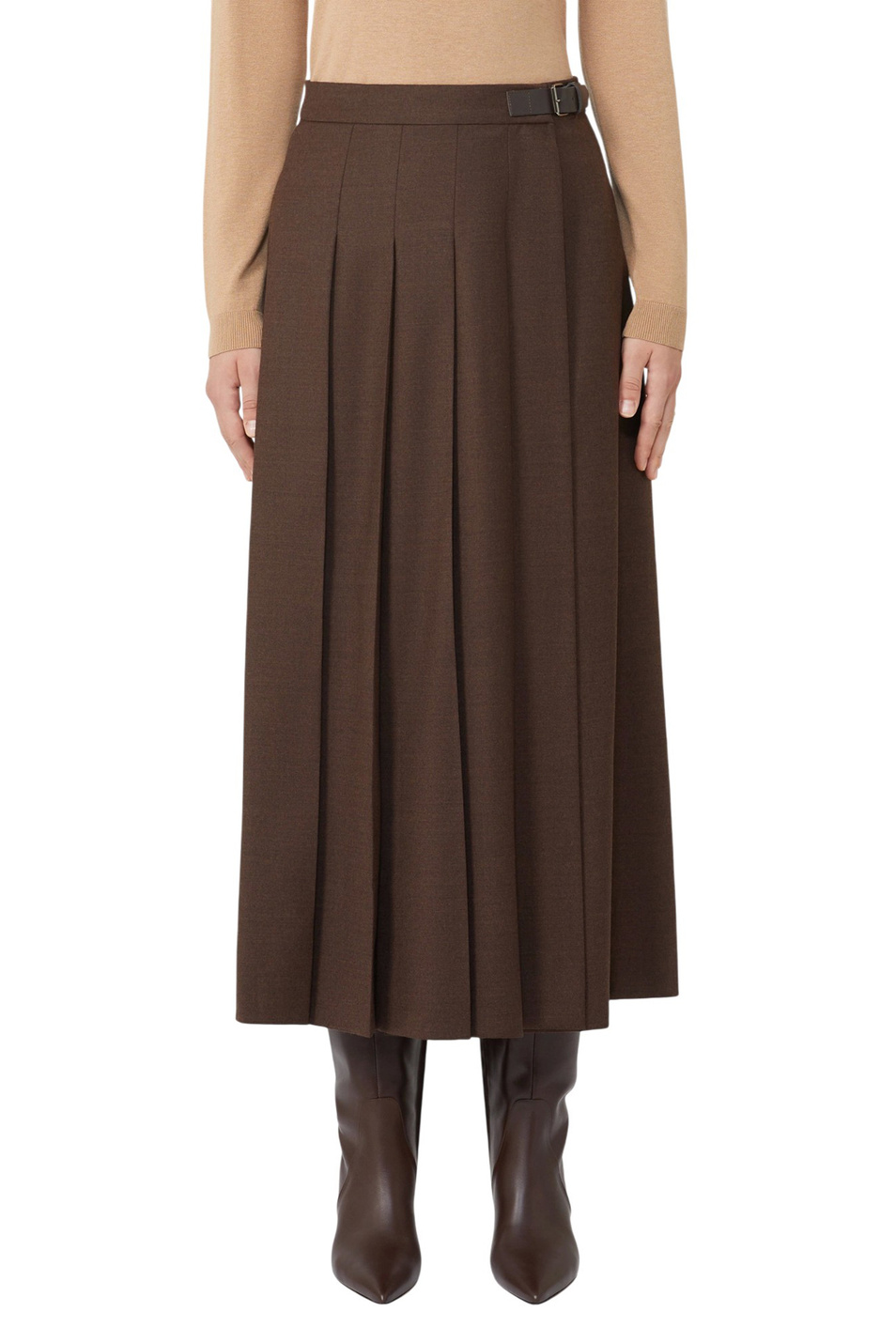 Юбка FASTOSO из шерсти|Основной цвет:Коричневый Женский Weekend Max Mara Юбка FASTOSO из шерсти (цвет ), артикул 2525106062 | Фото 3