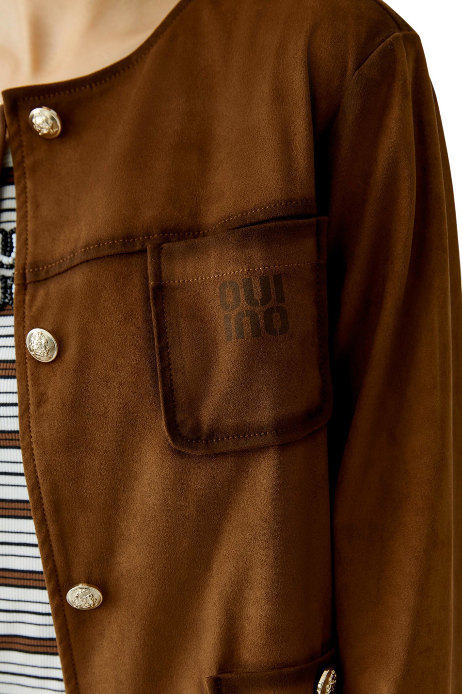 Жакет с логотипом|Основной цвет:Коричневый Женский OUI Жакет с логотипом (цвет ), артикул 96600 | Фото 6