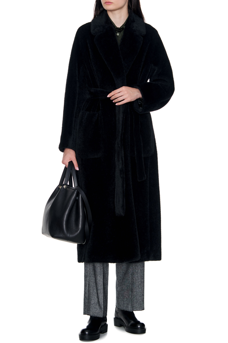 Женский Max Mara Пальто MALESIA из шерсти альпаки (цвет ), артикул 90162123 | Фото 3