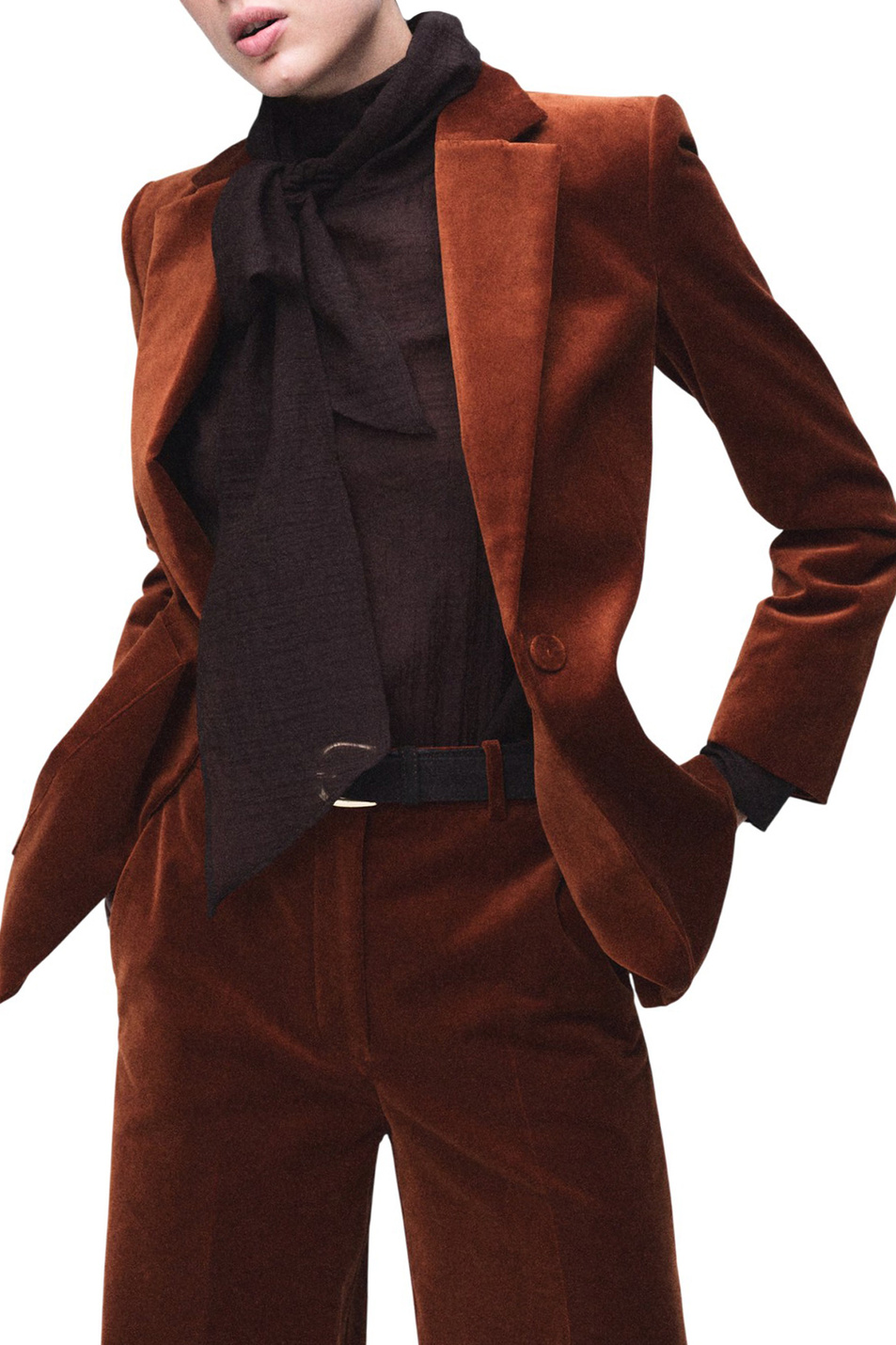 Пиджак VELVETON бархатный|Основной цвет:Коричневый Женский Mango Пиджак VELVETON бархатный (цвет ), артикул 17068285 | Фото 2