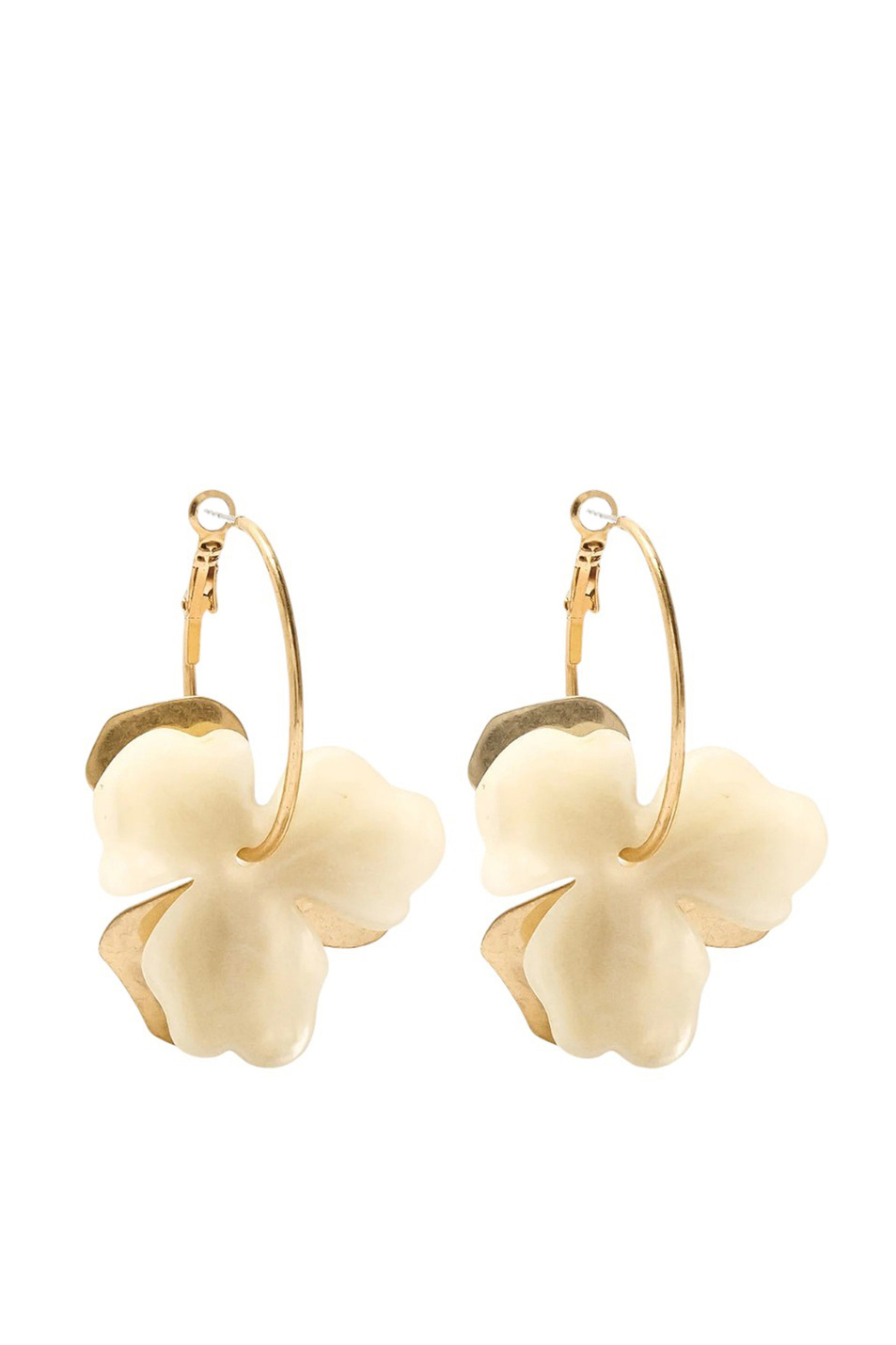 Серьги-кольца с подвеской в виде цветка|Основной цвет:Бежевый Женский Parfois Серьги-кольца с подвеской в виде цветка (цвет ), артикул 166730 | Фото 1